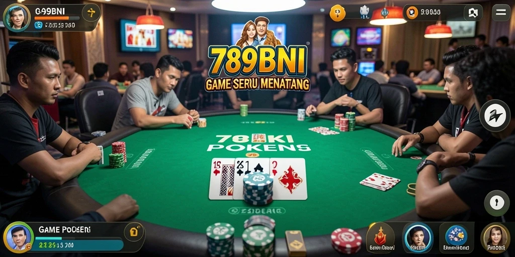 Tangkapan layar gameplay 789BNI menampilkan pemain beraksi dalam permainan Poker.