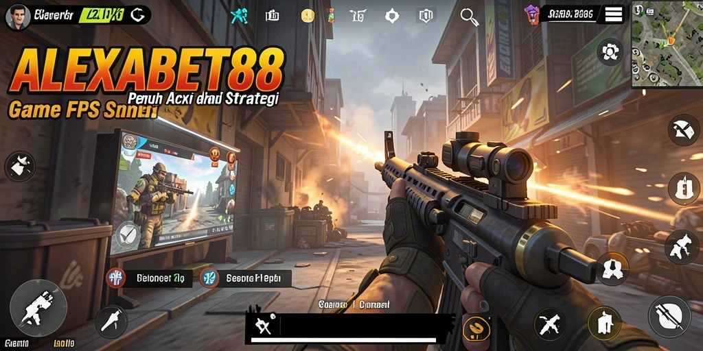 Screenshot utama ALEXABET88 menampilkan aksi tembak-menembak yang mendebarkan.