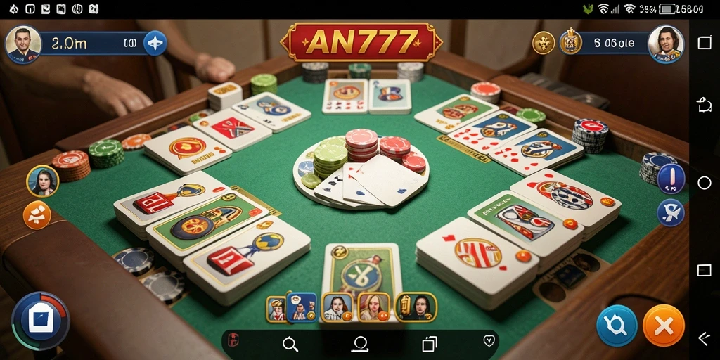 Tampilan gameplay AN777 yang menarik dengan suasana Gaple yang klasik.