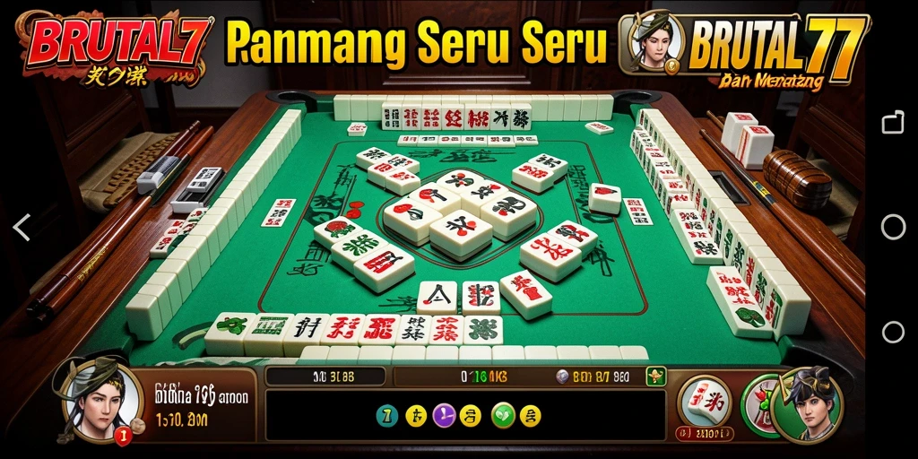 Tampilan menarik dari gameplay Mahjong di BRUTAL77.