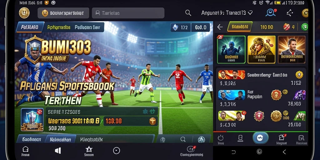 Screenshot BUMI303 menampilkan antarmuka taruhan olahraga yang menarik.