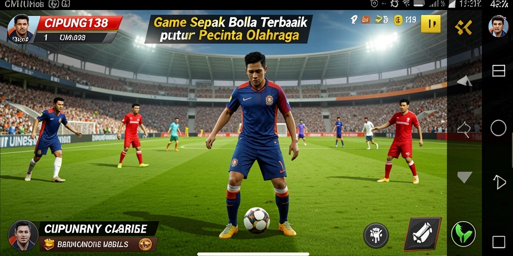 Screenshot gameplay <strong>CIPUNG138</strong>, menunjukkan aksi seru di lapangan sepak bola.