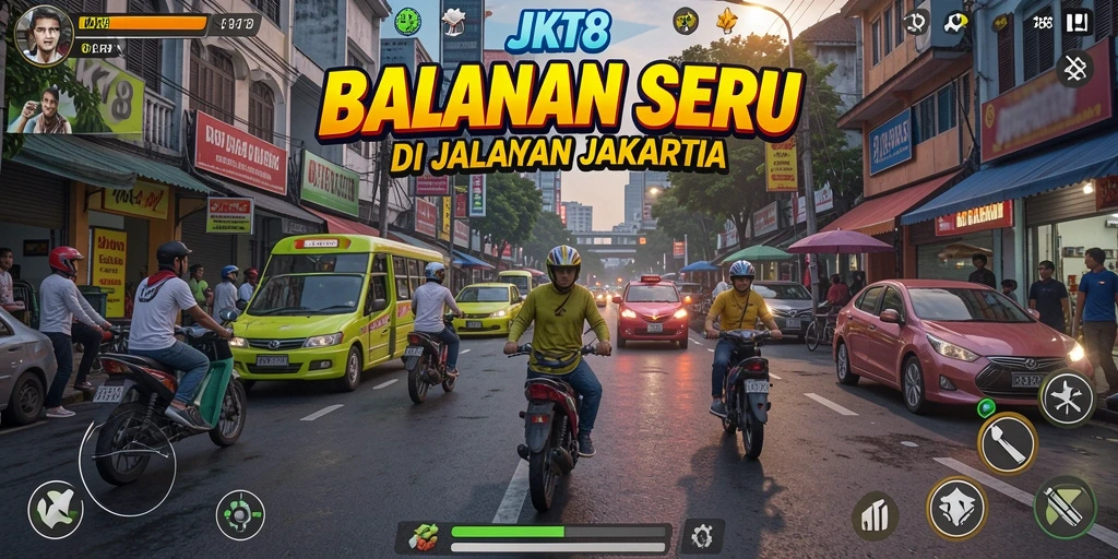 Gameplay seru balapan di jalanan Jakarta.