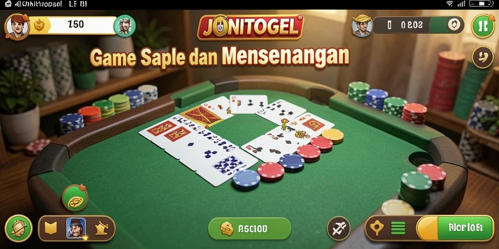 Screenshot gameplay JONITOGEL menampilkan aksi seru permainan Gaple.
