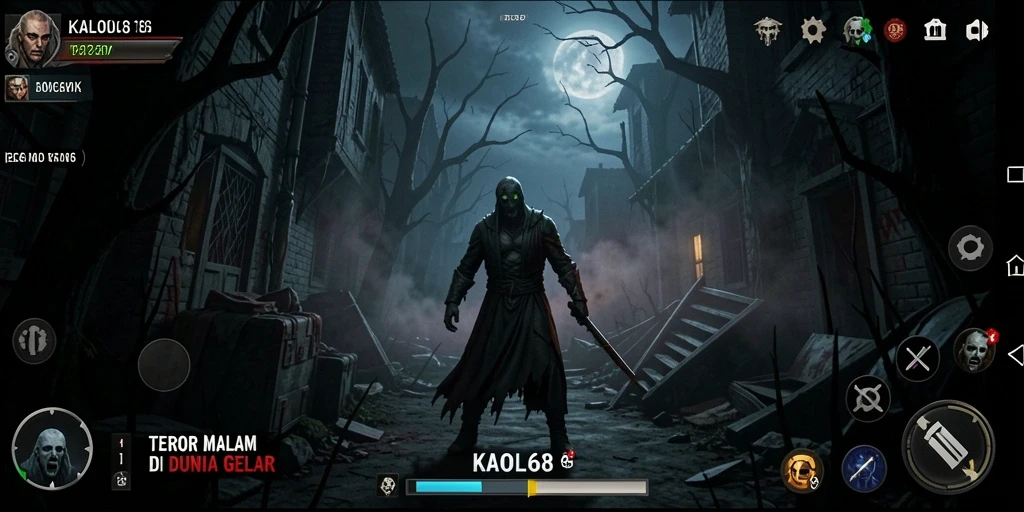 Screenshot menampilkan pengalaman menyeramkan dalam KAOL68 saat menjalani gameplay yang menegangkan.