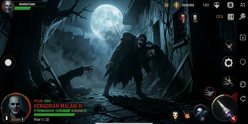 Screenshot LPO88 menampilkan gameplay menegangkan dengan suasana horor yang mendalam.