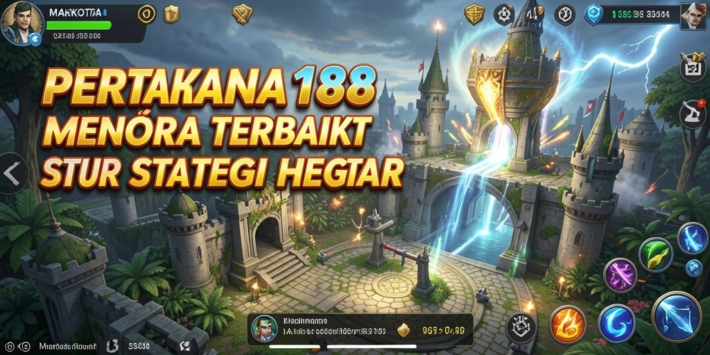 Tampilan gameplay menara pertahanan yang intens dan seru di MAHKOTA188.