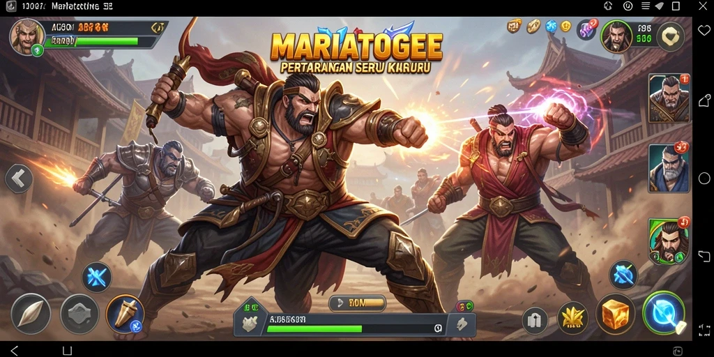 Tampilan gameplay seru dari pertarungan karakter kuat di MARIATOGEL.