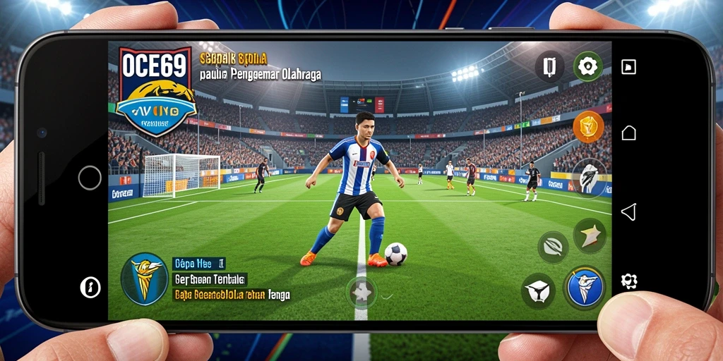 Screenshot OCE69 menampilkan aksi seru dalam pertandingan sepak bola.
