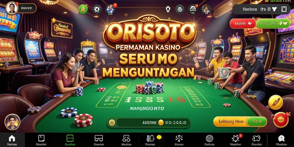 Screenshot gameplay ORISTOTO menampilkan suasana Kasino yang mendebarkan.