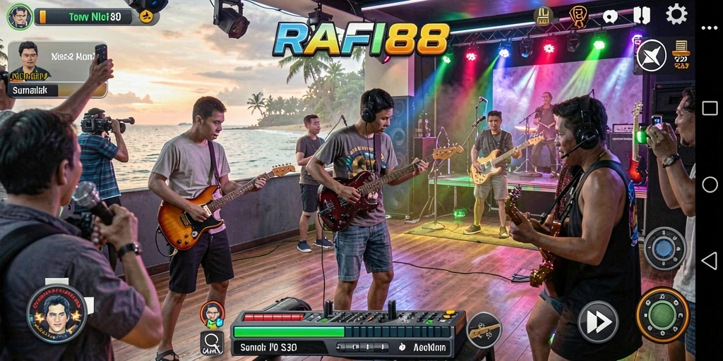 Tampilan gameplay yang menarik di dalam RAFI88 dengan berbagai lagu.