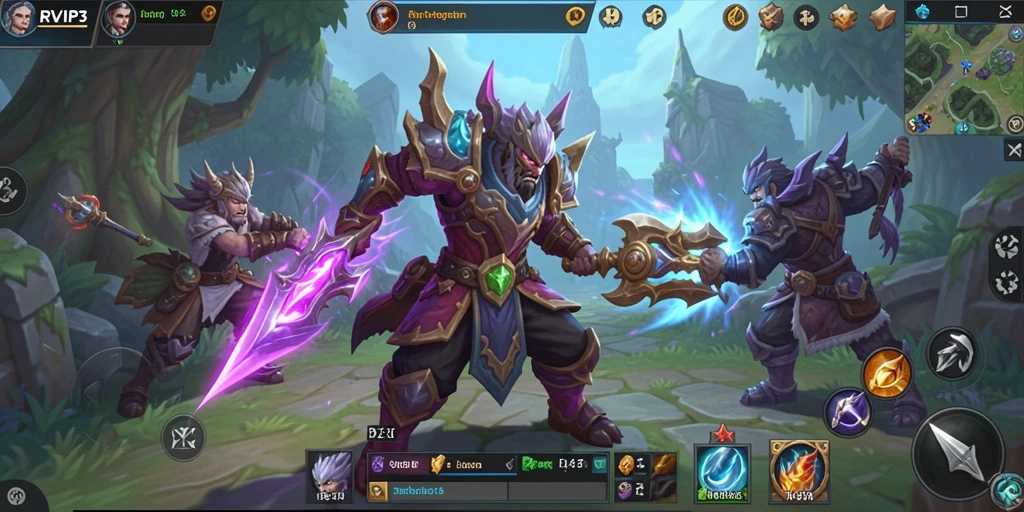 Screenshot gameplay menampilkan pertempuran seru dan grafis memukau.