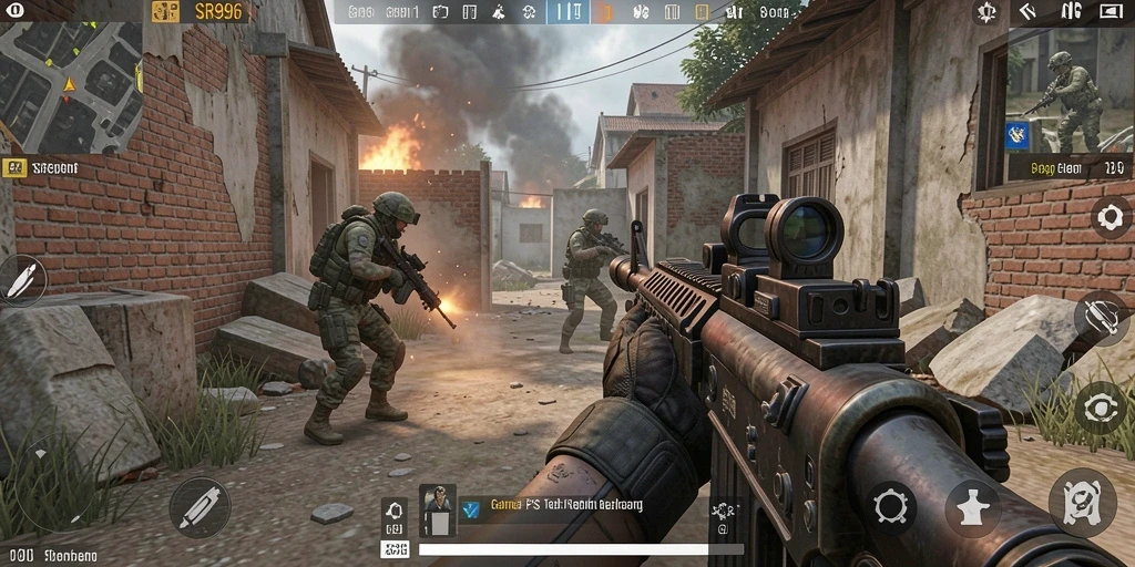 Gameplay seru dan mendebarkan dari SR996 dengan aksi FPS intens.