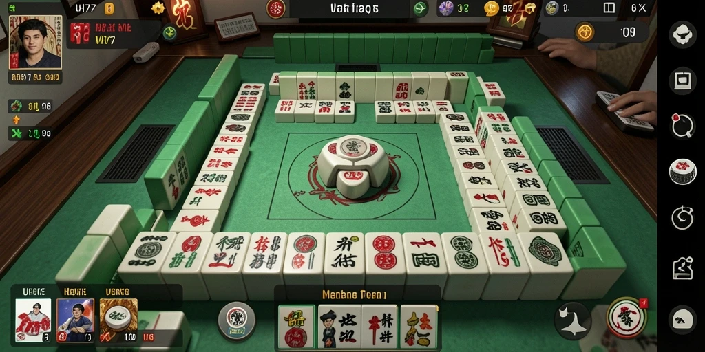 Screenshot UH77 menunjukkan gameplay Mahjong yang menarik dan menantang.