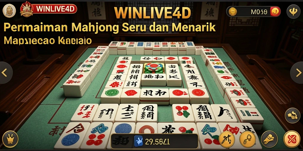 Tampilan gameplay menarik dalam WINLIVE4D dengan Mahjong yang seru.