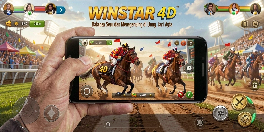 Tangkapan layar gameplay <strong>WINSTAR4D</strong> menampilkan adrenalin balapan yang mendebarkan.